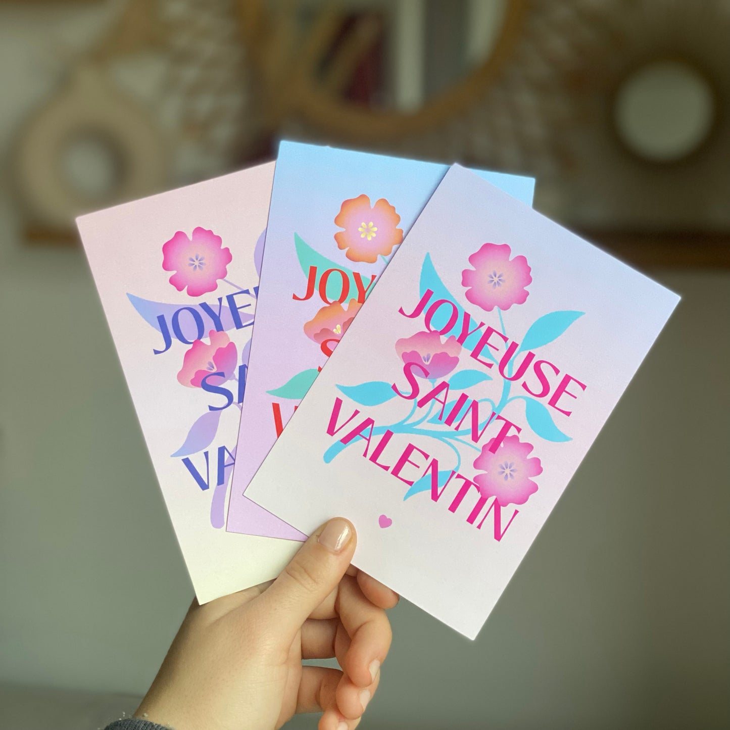 Carte Joyeuse Saint-Valentin - Rose