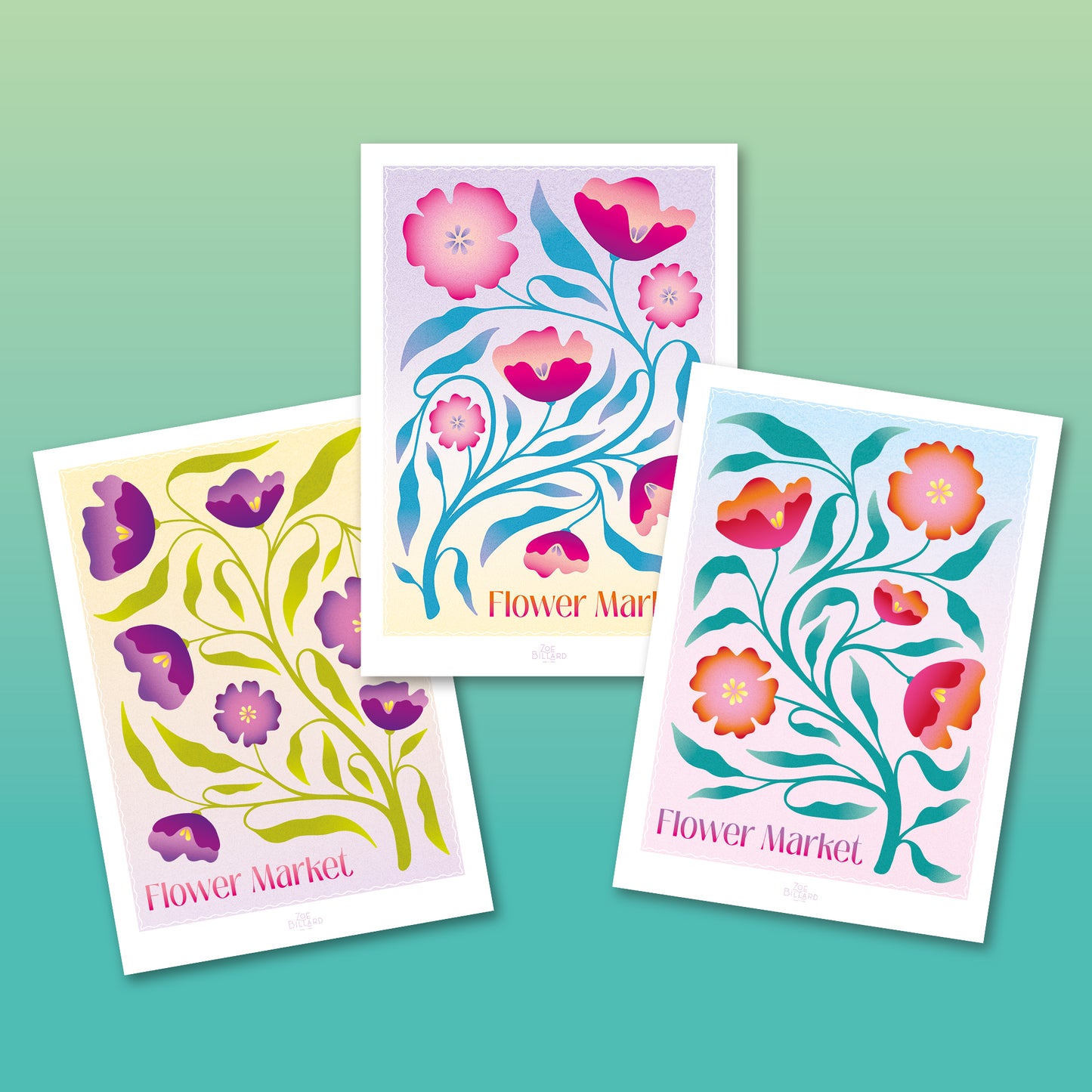Pack de 3 - Flower Market