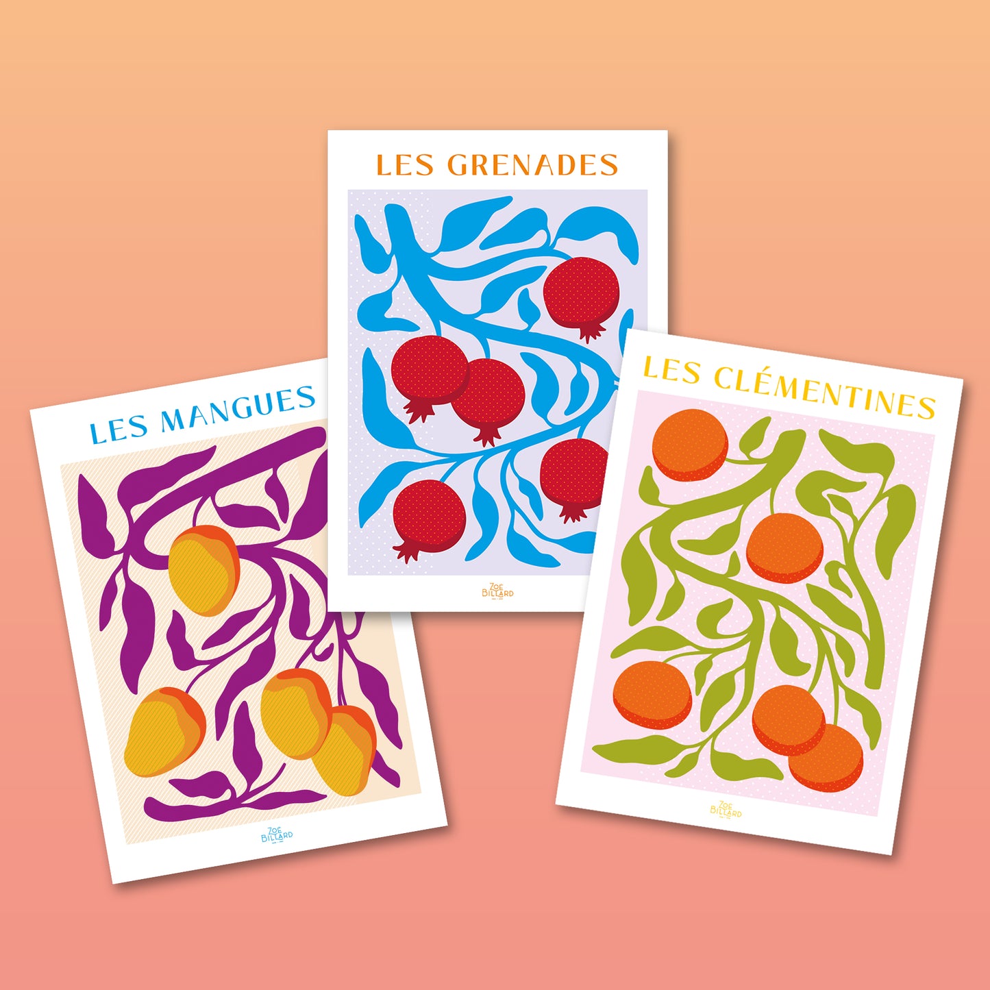 Pack de 3 - Les Mangues - Les Grenades - Les Clémentines