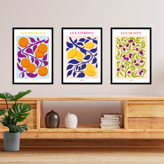 Pack de 3 - Les Oranges - Les Citrons - Les Olives