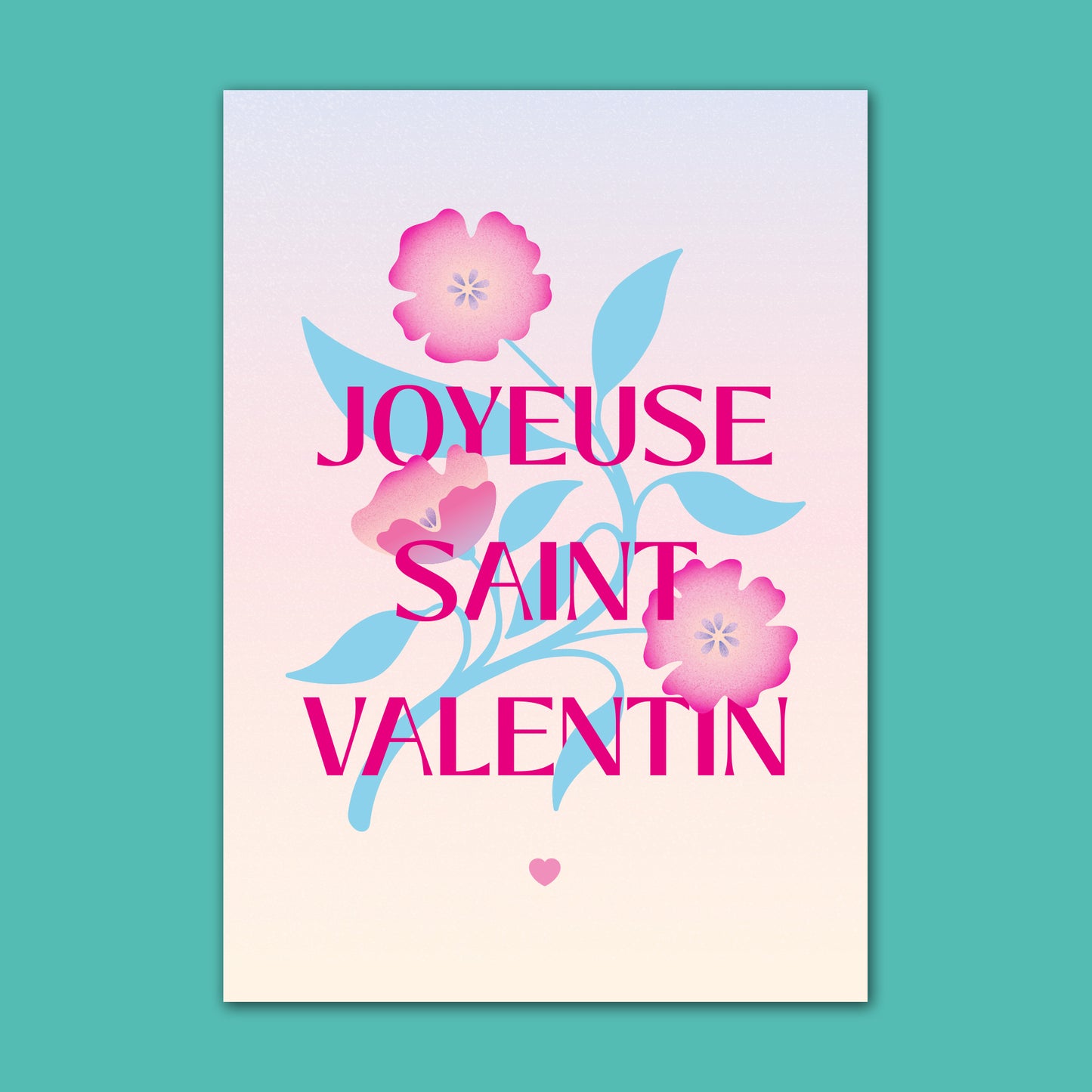 Carte Joyeuse Saint-Valentin - Rose