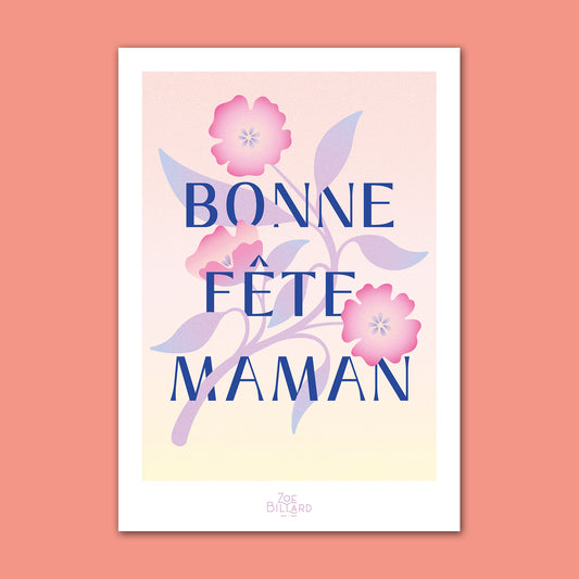 Carte Bonne fête Maman - Bleu