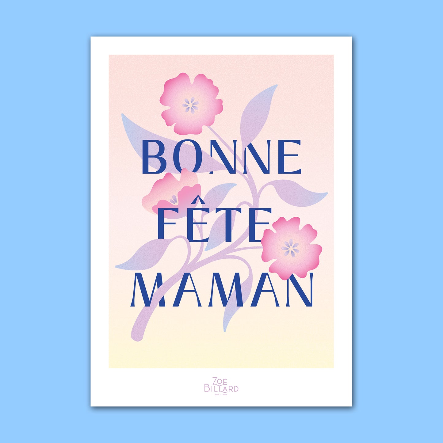 Carte Bonne fête Maman - Bleu