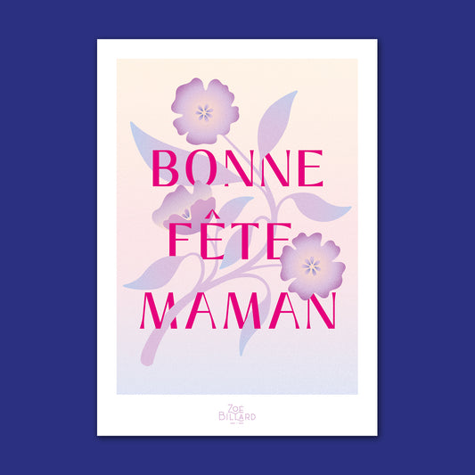 Carte Bonne fête Maman - Rose