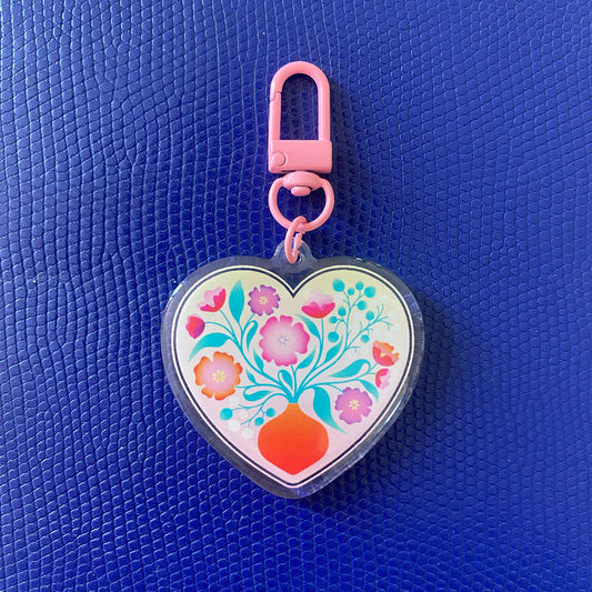 Porte-clés Cœur Fleuri