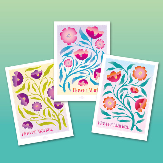 Pack de 3 - Flower Market