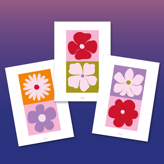 Pack de 3 - Damiers de Fleurs