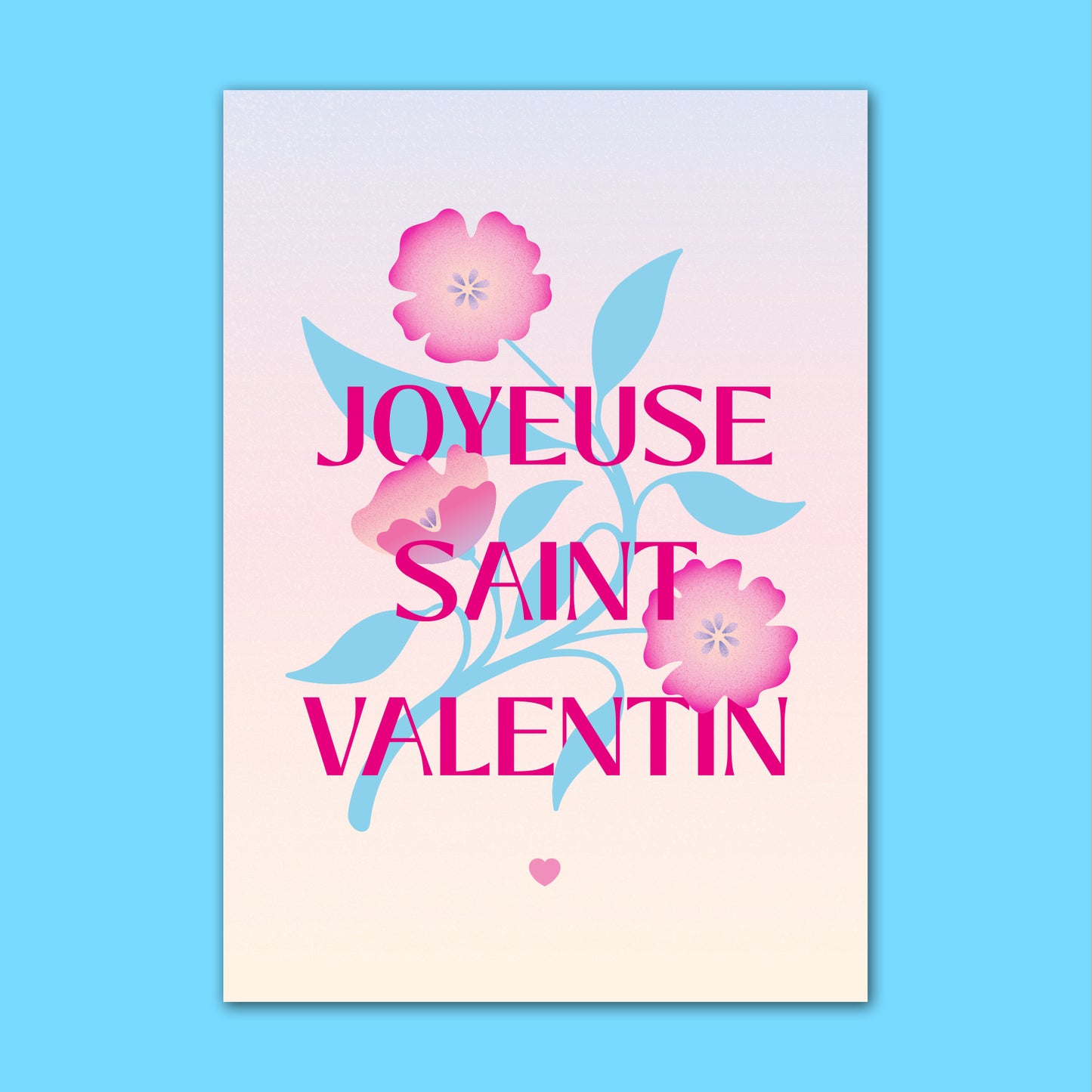 Carte Joyeuse Saint-Valentin - Rose