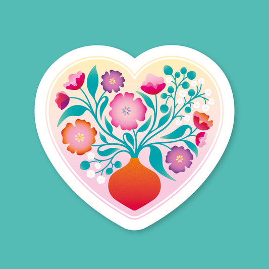 Sticker Coeur Fleuri