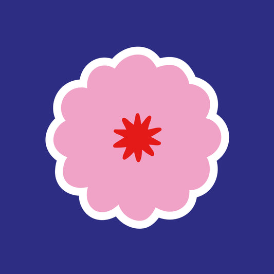 Sticker Fleur rose