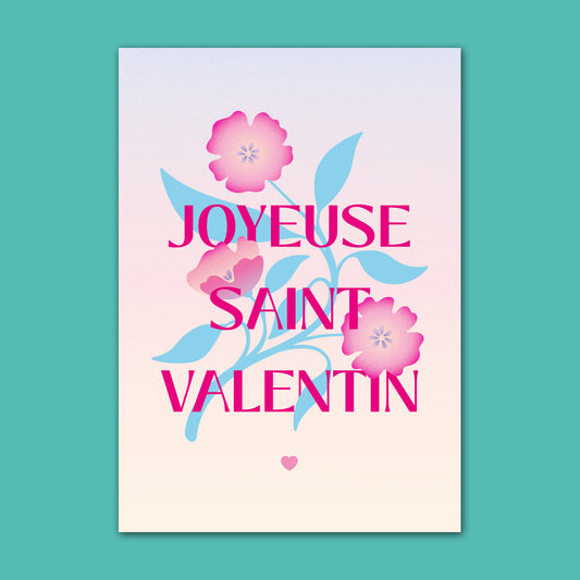 Carte Joyeuse Saint-Valentin - Rose