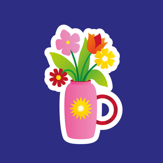 Sticker Vase Rose
